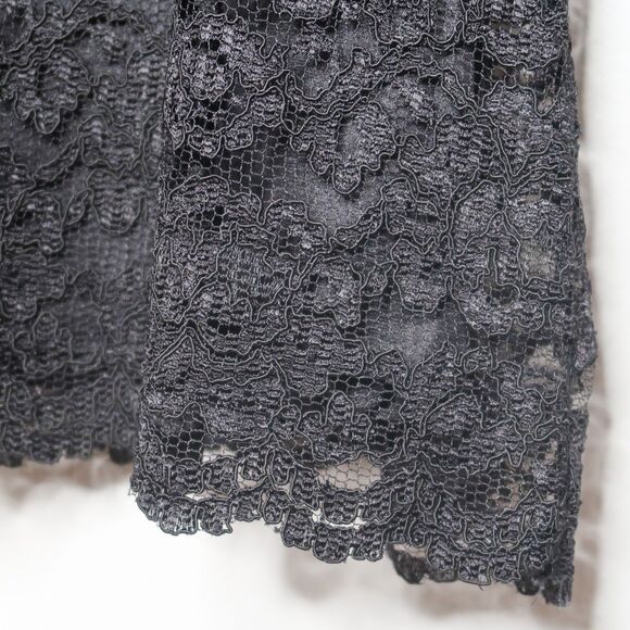 Maryann's Boutique VTG Womens Mini Dress Large Black Floral Lace Going Out Event - Picture 9 of 9